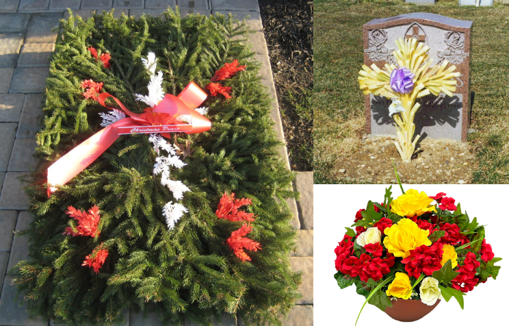 3 Holiday Grave Package (Blanket) - Christmas/Easter/Father's Day Artificial
