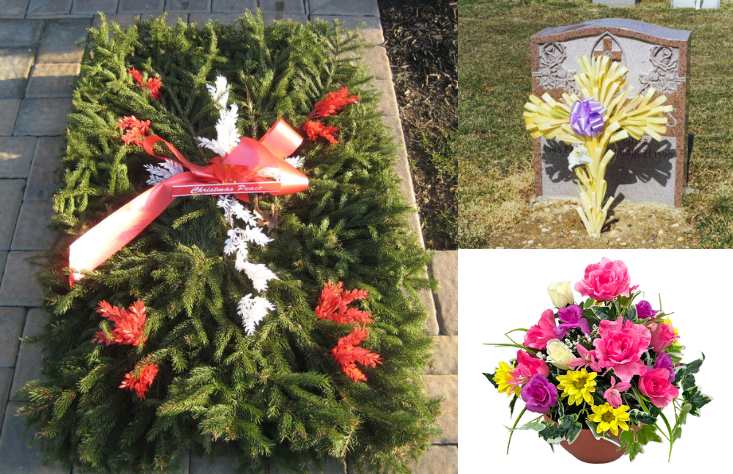 3 Holiday Grave Package (Blanket) - Christmas/Easter/Mother's Day Artificial