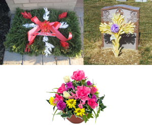 3 Holiday Grave Package (Pillow) - Christmas/Easter/Mother's Day Artificial