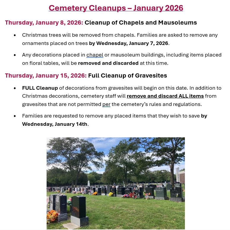 Cemetery Cleanups Jan 2026