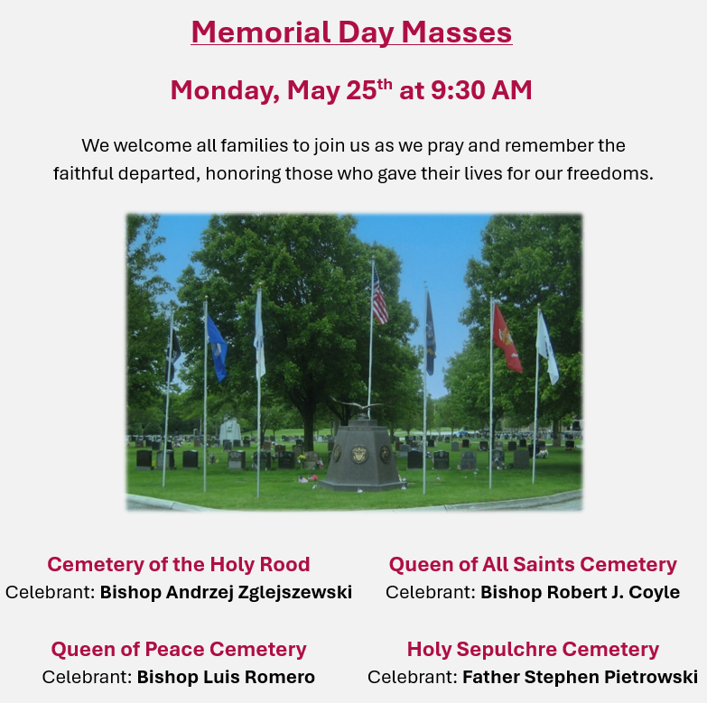 Memorial Day Masses 2026 Popup V2